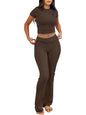 ANRABESS Lounge Sets for Women 2 piece Foldover Yoga Flare Leggings Pants Crop Tops Casual Y2K Outfits Matching Tracksuit Set