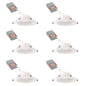 Juno WF6 Dreg SM ALO20 SWW5 90CRI CP6 MW M2 Canless Wafer Recessed LED Downlight, Deep Regressed Smooth Trim Style, 6-Inch, Matte White, 6-Pack