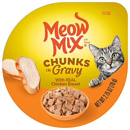 Meow Mix Seafood Selects Wet Cat Food Variety Pack, 2.75 Ounce Cups (Pack of 24)