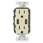 Leviton T5633-W Type A & Type-C USB In-Wall Charger with 15A Tamper-Resistant Outlet, USB Charger for Smartphones and Tablets, Not for Laptops, White