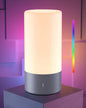 Touch Bedside Table Lamp, [Sleek Design & RGB Mode] 3 Way Dimmable Small Lamp for Bedroom, LED Lamp with Warm White Lights, Multi-Color Smart Nightstand Lamp for for Living Room Home Gifts