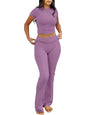 ANRABESS Lounge Sets for Women 2 piece Foldover Yoga Flare Leggings Pants Crop Tops Casual Y2K Outfits Matching Tracksuit Set