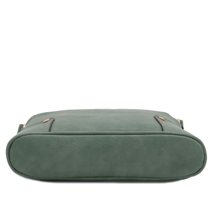 ALYSSA Triple Zip Pocket Large Crossbody Bag