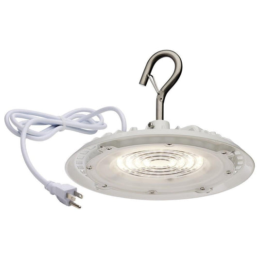 Satco 65/965 Hi-Pro 8-Inch Round LED Shop Light, UFO Utility Light, 80 Watts, Black