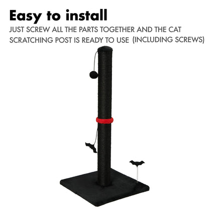 Cat Scratching Post Premium Basics Kitten Scratcher Sisal Scratch Posts with Hanging Ball 22in for Kittens or Smaller Cats (22 inches for Kitten, Beige)