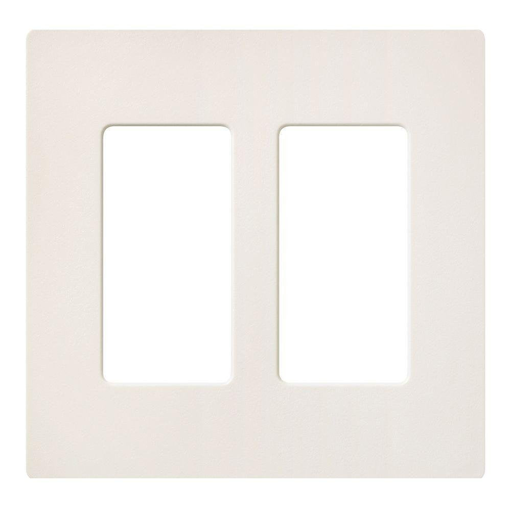 Lutron Claro 2 Gang Decorator/Rocker Wallplate, Gloss, Gray (1-Pack) | CW-2-GR