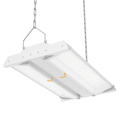 High Bay Led Shop Lights 150W 2Pack 4000K/5000K Switchable Linear High Bay Light Directional 0-10V Dimmable 100-277V Hardwire 135LM/W Commercial Lighting for Warehouse, Workshop, Supermarket