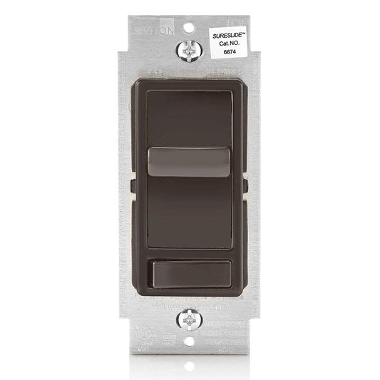 Leviton SureSlide Dimmer Switch for Dimmable LED, Halogen and Incandescent Bulbs, 6674-P0W, White