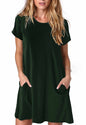 Alaster Women’s Casual Summer T Shirt Dress Loose Short Sleeve Tunic Dress with Pocket for Women