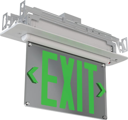 Lithonia Lighting BE W R SM M6 BE Basics Edge-Lit Exit Sign, White with Red Letters, Surface Mount