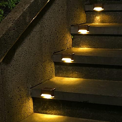 SOLPEX Solar Deck Lights Outdoor 16 Pack, Solar Step Lights Waterproof Led Solar lights for Outdoor Stairs, Step , Fence, Yard, Patio, and Pathway(Warm White)