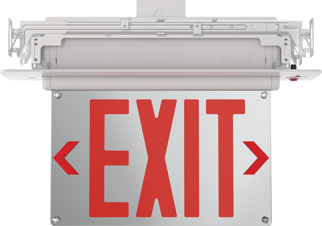 Lithonia Lighting BE W R SM M6 BE Basics Edge-Lit Exit Sign, White with Red Letters, Surface Mount
