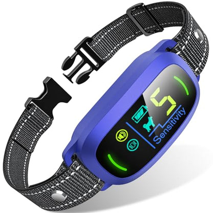 Dog Bark Collar for Large Medium Small Dogs, Rechargeable Smart Bark Collar, Anti Barking Training Collar with 5 Adjustable Sensitivity Beep Vibration (Black)