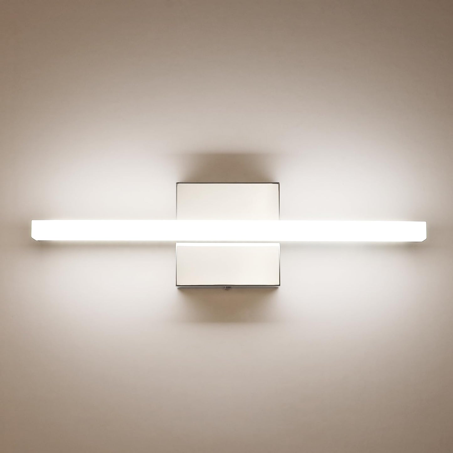 Combuh Modern Bathroom Light Fixtures Over Mirror 16 Inch IP44 9W Chrome Vanity Light Bar for Bathroom Wall Light Fixtures Cool White 6000K