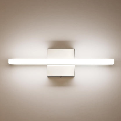 Combuh Modern Bathroom Light Fixtures Over Mirror 16 Inch IP44 9W Chrome Vanity Light Bar for Bathroom Wall Light Fixtures Cool White 6000K