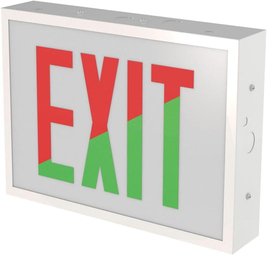 Lithonia Lighting TCE RG EL M4 Steel Exit Sign with Red/Green Switching, Ni-MH Battery Backup