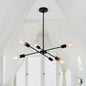 Black Sputnik Chandelier 6 Lights Modern Industrial Ceiling Light Mid Century Vintage Contemporary Pendant Dining Room Lighting Fixtures Hanging