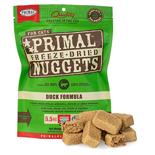 Primal Freeze Dried Raw Cat Food Nuggets Venison, Complete & Balanced Meal or Topper, Premium, Healthy, Grain Free, High Protein Raw Cat Food with Probiotics (14 oz)