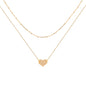 MEVECCO Layered Heart Necklace Pendant Handmade 18k Gold Plated Dainty Gold Choker Arrow Bar Layering Long Necklace for Women