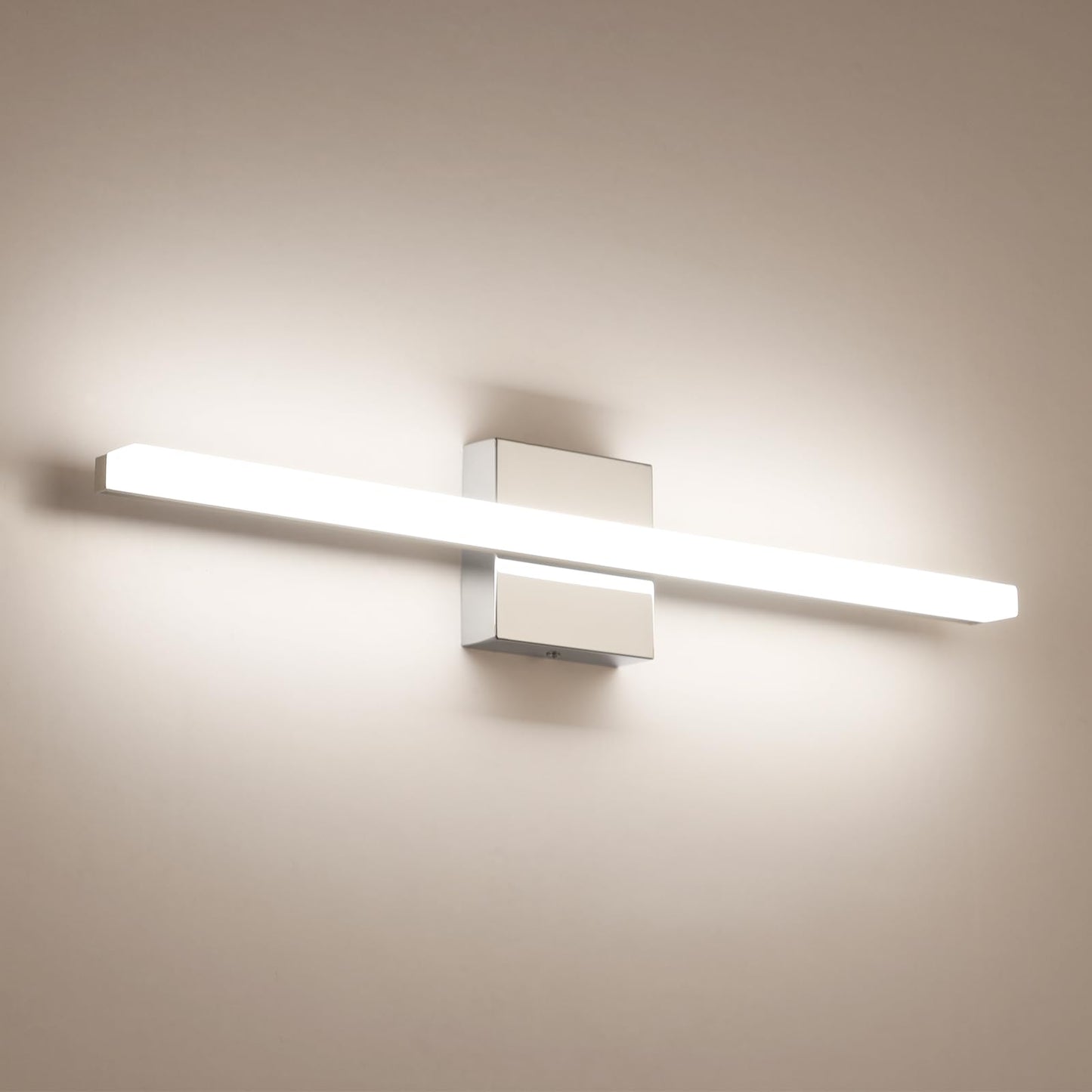 Combuh Modern Bathroom Light Fixtures Over Mirror 16 Inch IP44 9W Chrome Vanity Light Bar for Bathroom Wall Light Fixtures Cool White 6000K