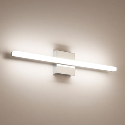 Combuh Modern Bathroom Light Fixtures Over Mirror 16 Inch IP44 9W Chrome Vanity Light Bar for Bathroom Wall Light Fixtures Cool White 6000K