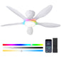 Ceiling Fans with Lights, 51 inch Modern Black Low Profile Ceiling Fan with Light and Remote App Control, Flush Mount, Quiet DC Reversible, Dim Led Ceiling Fan 6 Blade Softer Wind Indoor/Outdoor Patio