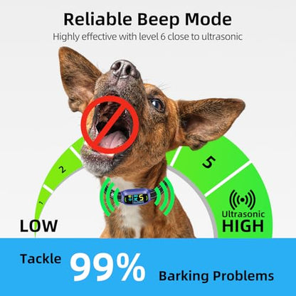 Dog Bark Collar for Large Medium Small Dogs, Rechargeable Smart Bark Collar, Anti Barking Training Collar with 5 Adjustable Sensitivity Beep Vibration (Black)