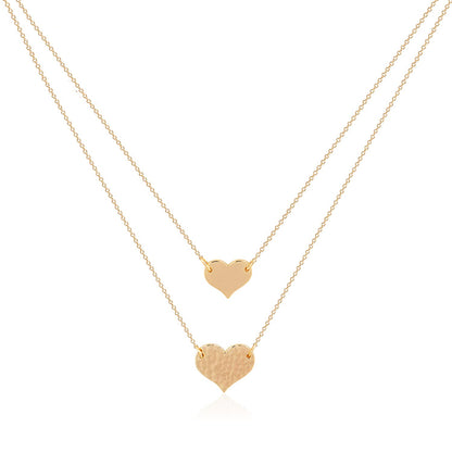 MEVECCO Layered Heart Necklace Pendant Handmade 18k Gold Plated Dainty Gold Choker Arrow Bar Layering Long Necklace for Women