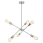 Black Sputnik Chandelier 6 Lights Modern Industrial Ceiling Light Mid Century Vintage Contemporary Pendant Dining Room Lighting Fixtures Hanging