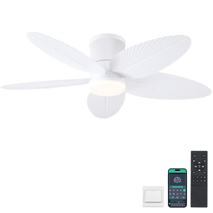 Ceiling Fans with Lights-36 Low Profile Ceiling Fan with Light and Remote/APP Control,Flush Mount,DC Reversible,LED Dimmable Blakc Ceiling Fans for Bedroom,Indoor/Outdoor Patio Use