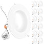 Sunco 12 Pack 5CCT Retrofit LED Recessed Lighting 6 Inch, 2700K/3000K/3500K/4000K/5000K Selectable, Dimmable Can Lights, Smooth Trim, 13W=75W, 965LM, Damp Rated, UL-Certified