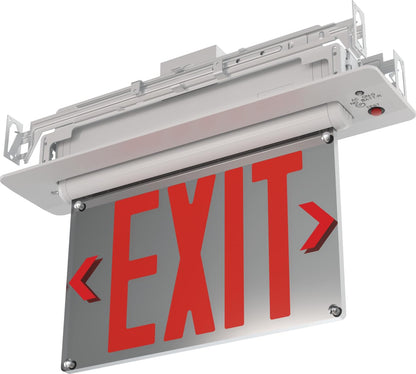 Lithonia Lighting BE W R SM M6 BE Basics Edge-Lit Exit Sign, White with Red Letters, Surface Mount