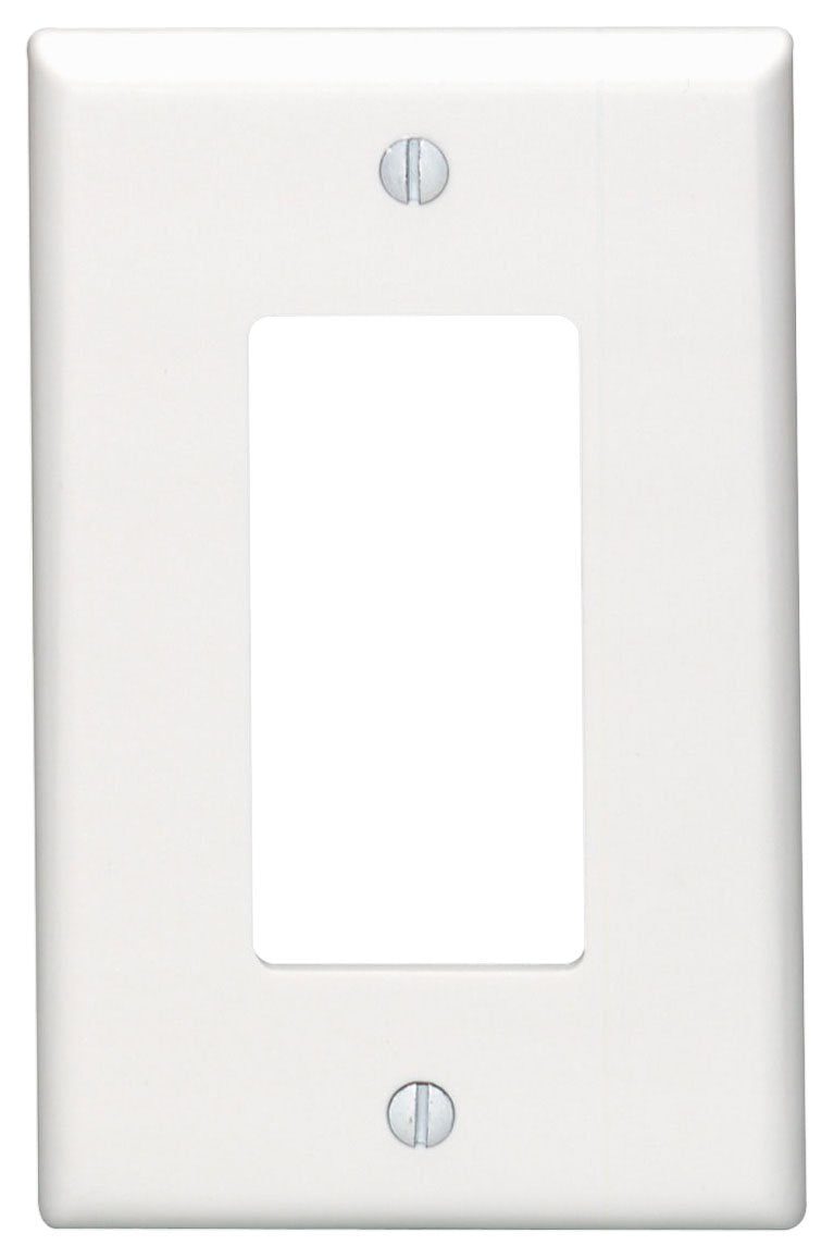 Leviton + 80601-W 1-Gang Decora/GFCI Device Wallplate + Midway Size + Thermoset + Device Mount + White