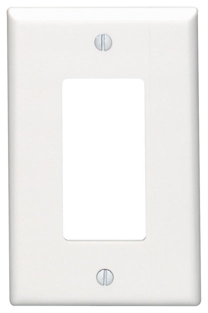 Leviton + 80601-W 1-Gang Decora/GFCI Device Wallplate + Midway Size + Thermoset + Device Mount + White