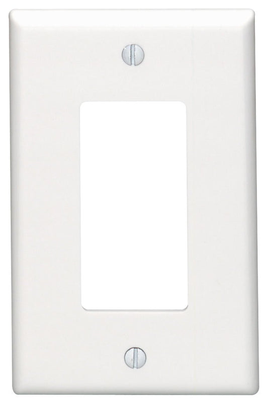 Leviton + 80601-W 1-Gang Decora/GFCI Device Wallplate + Midway Size + Thermoset + Device Mount + White