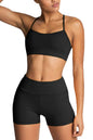 IWEMEK Women's Workout Sets 2 Piece Yoga Outfits High Waisted Biker Shorts and Cross Back Sports Bra Gym Set