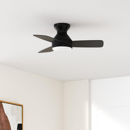 Amico Ceiling Fans with Lights, 42 inch Low Profile Ceiling Fan with Light and Remote Control, Flush Mount, Reversible, 3CCT, Dimmable, Noiseless, White Ceiling Fan for Bedroom, Indoor/Outdoor Use