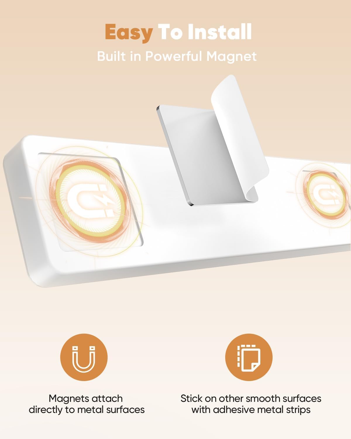 Under Cabinet Lighting, 2 Pack Motion Sensor Light Indoor, Rechargeable Closet Lights Battery Operated, LED Lights for Bedroom, Wireless Dimmable Cabinet Lights, Motion Sensor Step Night Light