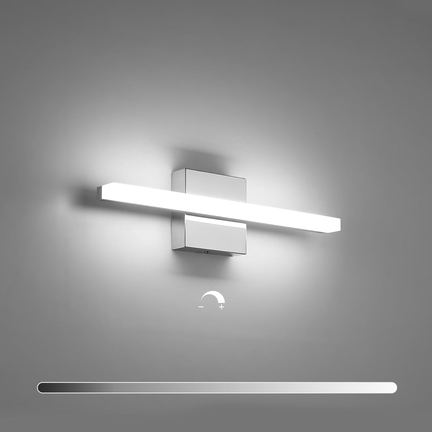 Combuh Modern Bathroom Light Fixtures Over Mirror 16 Inch IP44 9W Chrome Vanity Light Bar for Bathroom Wall Light Fixtures Cool White 6000K