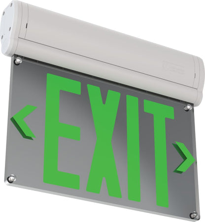 Lithonia Lighting BE W R SM M6 BE Basics Edge-Lit Exit Sign, White with Red Letters, Surface Mount