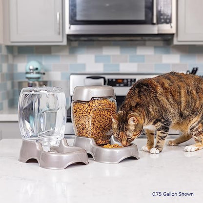 Petmate Pet Cafe Cat and Dog Water Dispenser - Water Bowl for Cats and Dogs, USA Made, .25 GAL, Pearl Ash Blue