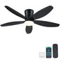 Ceiling Fans with Lights-36 Low Profile Ceiling Fan with Light and Remote/APP Control,Flush Mount,DC Reversible,LED Dimmable Blakc Ceiling Fans for Bedroom,Indoor/Outdoor Patio Use