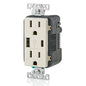 Leviton T5633-W Type A & Type-C USB In-Wall Charger with 15A Tamper-Resistant Outlet, USB Charger for Smartphones and Tablets, Not for Laptops, White