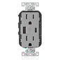 Leviton T5633-W Type A & Type-C USB In-Wall Charger with 15A Tamper-Resistant Outlet, USB Charger for Smartphones and Tablets, Not for Laptops, White