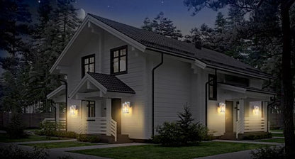 Dusk to Dawn Porch Lights with GFCI Outlets Waterproof Outdoor Wall Lights Exterior Lighting Fixtures Modern Outside Lights Wall Mount for House Patio Garage,Black,11.8''H,1PC