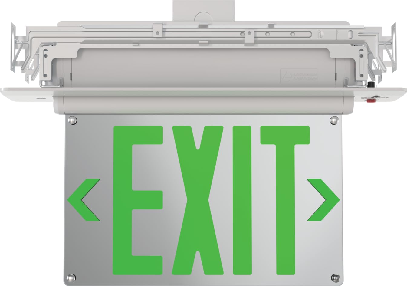 Lithonia Lighting BE W R SM M6 BE Basics Edge-Lit Exit Sign, White with Red Letters, Surface Mount