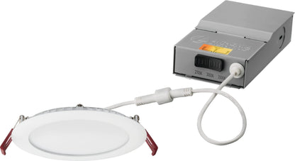 Lithonia Lighting WF4 LED 27K30K35K 90CRI MB M6 Recessed Wafer Downlight with Ultra Thin Round Trim, Color Temperature Selectable, 2700K | 3000K | 3500K, 4-Inch, Matte Black