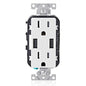Leviton T5633-W Type A & Type-C USB In-Wall Charger with 15A Tamper-Resistant Outlet, USB Charger for Smartphones and Tablets, Not for Laptops, White