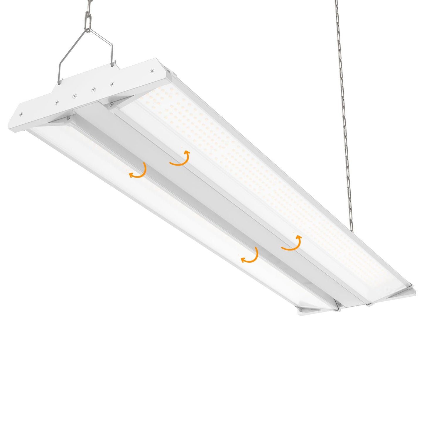 High Bay Led Shop Lights 150W 2Pack 4000K/5000K Switchable Linear High Bay Light Directional 0-10V Dimmable 100-277V Hardwire 135LM/W Commercial Lighting for Warehouse, Workshop, Supermarket