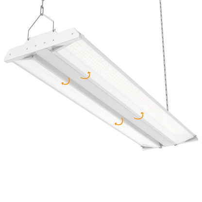 High Bay Led Shop Lights 150W 2Pack 4000K/5000K Switchable Linear High Bay Light Directional 0-10V Dimmable 100-277V Hardwire 135LM/W Commercial Lighting for Warehouse, Workshop, Supermarket